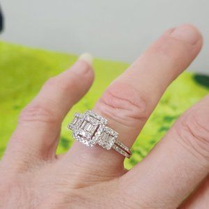 SOLD!   1.0 CT Emerald Cut Natural Diamond Ring ~ 14k White Gold ~ Brand New